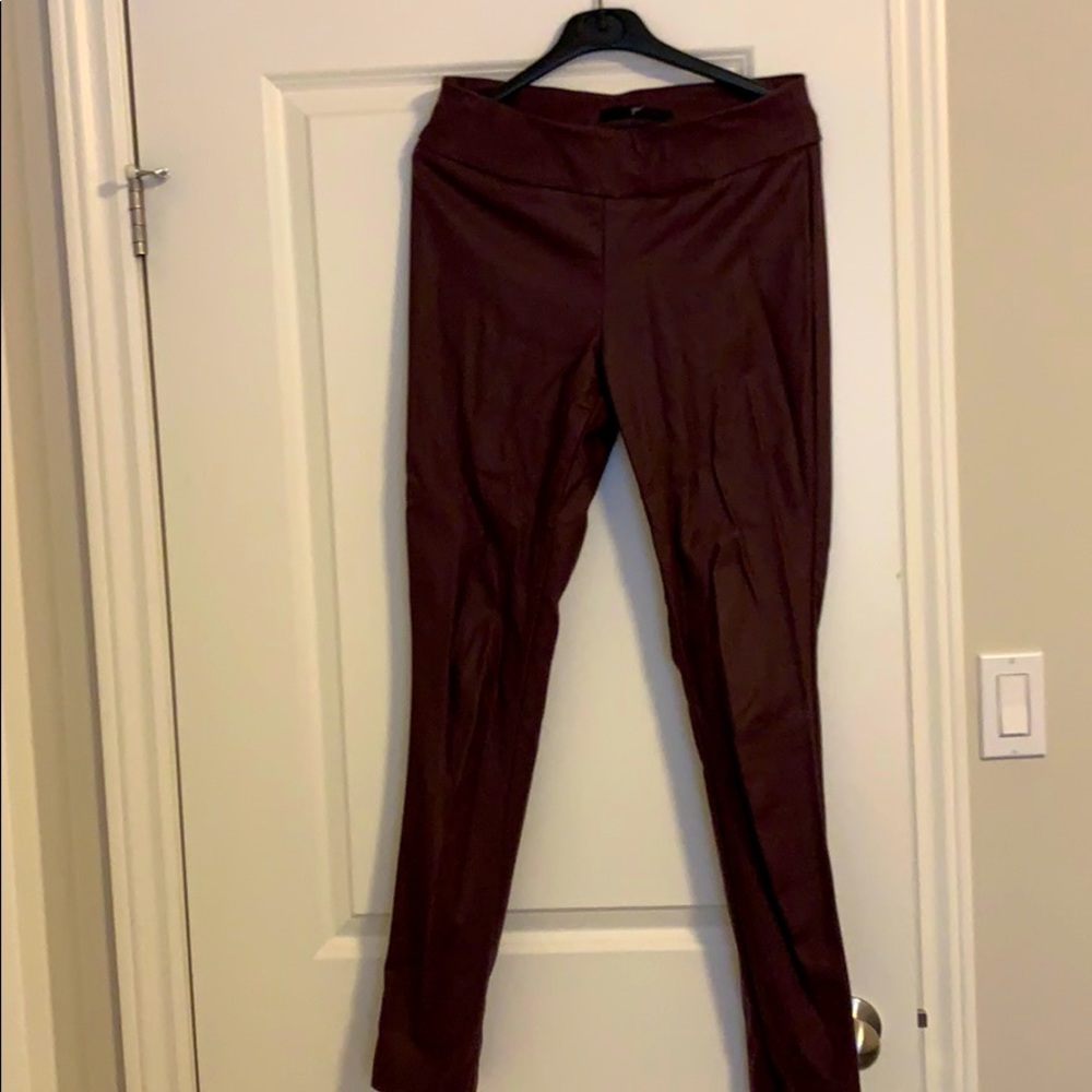 UP Burgandy Pants.  Leather look.